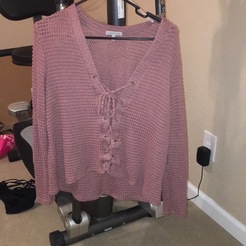 rose tie up sweater!